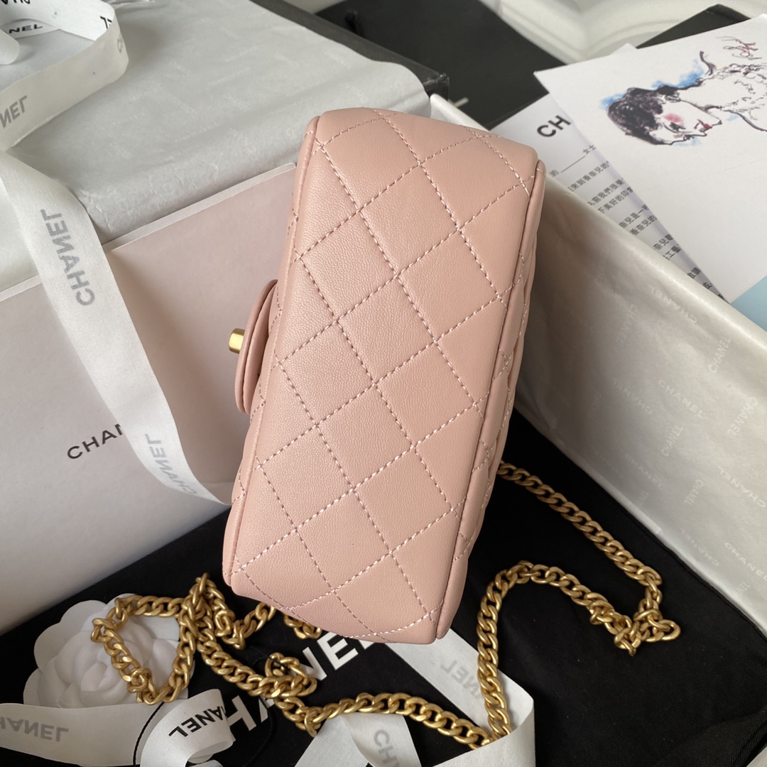 Mini Classic Flap Lambskin Bag AS4040 Pink